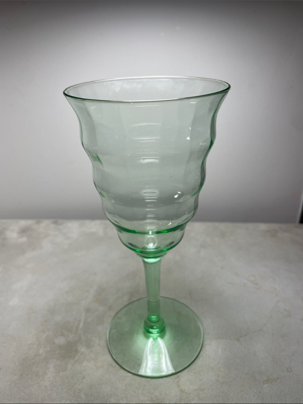 Uranium Wine Glass Utility Glass Works Cambodia Ware Circa 1930 Great Condition